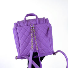 Load image into Gallery viewer, Chanel purple filigree caviar backpack, gold hdw
