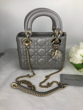 Load image into Gallery viewer, Lady Dior mini pearl grey, gold hdw
