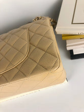 Load image into Gallery viewer, Chanel beige caviar medium classic, gold hdw
