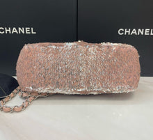 Load image into Gallery viewer, Chanel pink sequin small flap, silver hdw
