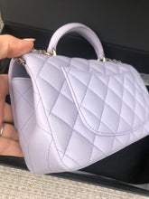 Load image into Gallery viewer, Chanel 21k lilac purple mini top handle, light gold hdw
