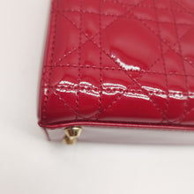 Load image into Gallery viewer, Lady Dior mini red patent, gold hdw
