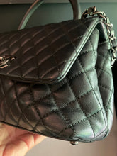 Load image into Gallery viewer, Chanel Black caviar medium coco handle, ruthenium hdw
