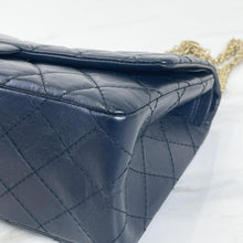 Load image into Gallery viewer, Chanel reissue navy, with gold hdw 28cm
