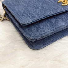 Load image into Gallery viewer, Changel pearl crush woc denim 22c with box, dust bag, chip
