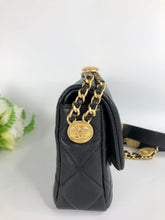 Load image into Gallery viewer, Chanel Black caviar coins mini with aged gold hdw
