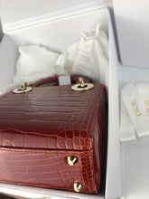 Load image into Gallery viewer, Lady Dior red mini exotic crocodile, full set
