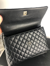 Load image into Gallery viewer, Chanel large black caviar coco handle, light gold hardware
