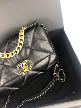 Load image into Gallery viewer, Chanel 19 small black, with mixed gold hdw
