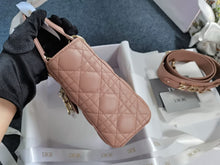 Load image into Gallery viewer, Lady Dior small fard Cannage lambskin, with gold hdw
