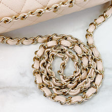 Load image into Gallery viewer, Chanel 22c light beige caviar medium classic flap, light gold hdw

