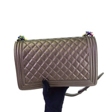 Load image into Gallery viewer, Chanel new medium brown iridescent boy bag, rainbow hdw
