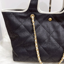 Load image into Gallery viewer, Chanel 2023 raffia calfskin blue and white coco beach tote

