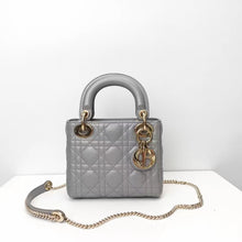 Load image into Gallery viewer, Lady Dior mini pearl grey, gold hdw
