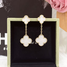 Load image into Gallery viewer, Van Cleef &amp; Arpels (VCA) 2 motif Magic Alhambra white mother of pearl earrings, 18k gold
