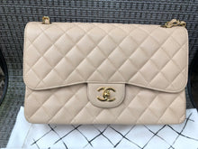 Load image into Gallery viewer, Chanel beige caviar jumbo, gold hdw
