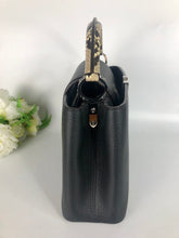 Load image into Gallery viewer, Louis Vuitton 2023 black capucines BB in taurillon leather with gold hardware and snakeskin handle
