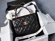 Load image into Gallery viewer, Chanel black small trendy, rose gold hdw
