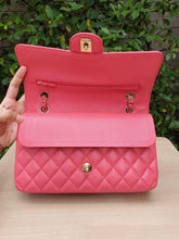 Load image into Gallery viewer, Chanel dark pink caviar medium classic flap, gold hdw
