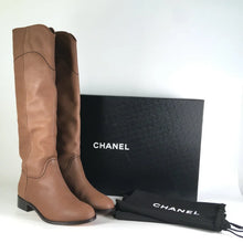 Load image into Gallery viewer, Chanel brown leather riding boots size 41.5
