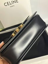 Load image into Gallery viewer, Celine 2023 black Classic Teen Triomphe, with shiny gold hdw.
