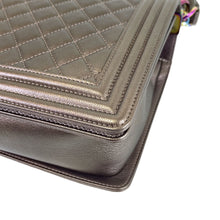 Load image into Gallery viewer, Chanel new medium brown iridescent boy bag, rainbow hdw
