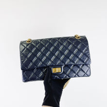 Load image into Gallery viewer, Chanel navy blue calfskin 226 medium reissue, gold hdw
