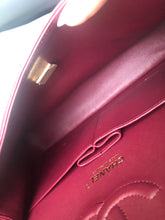 Load image into Gallery viewer, Chanel burgundy red caviar medium classic flap, light gold hdw chip full set
