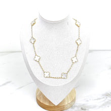 Load image into Gallery viewer, Van Cleef &amp; Arpels (VCA) white mother of pearl 18k gold 10 motif vintage Alhambra necklace
