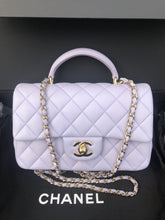 Load image into Gallery viewer, Chanel 21k lilac purple mini top handle, light gold hdw
