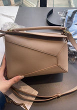 Load image into Gallery viewer, Loewe small puzzle bag, sand, gold hdw
