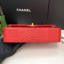 Load image into Gallery viewer, Chanel 17c Exotic red Python medium flap, with gold hdw

