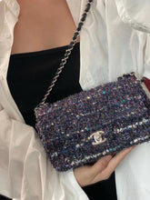 Load image into Gallery viewer, Chanel blue/purple mini tweed, silver hdw
