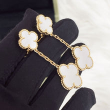 Load image into Gallery viewer, Van Cleef &amp; Arpels (VCA) 2 motif Magic Alhambra white mother of pearl earrings, 18k gold
