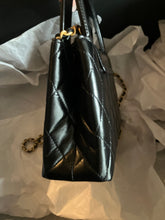 Load image into Gallery viewer, Chanel black Kelly shopper nano (larger size) in shiny crinkled calfskin, gold hdw
