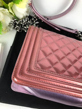 Load image into Gallery viewer, Chanel old medium pink patent boy bag, ruthenium hdw
