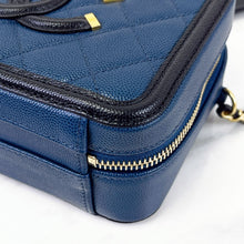Load image into Gallery viewer, Chanel small blue filigree vanity, gold hdw
