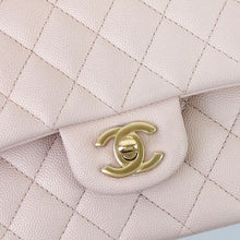 Load image into Gallery viewer, Chanel 22c light beige caviar medium classic flap, light gold hdw
