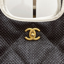 Load image into Gallery viewer, Chanel 2023 raffia calfskin blue and white coco beach tote
