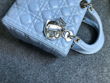 Load image into Gallery viewer, Lady Dior blue medium lambskin, silver hdw
