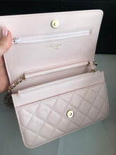 Load image into Gallery viewer, Chanel pink caviar crystal CC woc, wallet on chain
