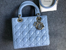Load image into Gallery viewer, Lady Dior blue medium lambskin, silver hdw
