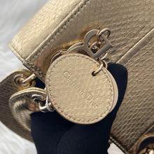 Load image into Gallery viewer, Lady Dior gold snakeskin mini, gold hdw
