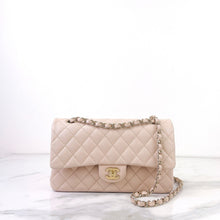 Load image into Gallery viewer, Chanel 22c light beige caviar medium classic flap, light gold hdw
