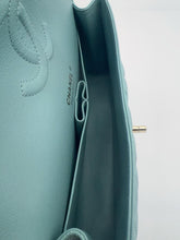 Load image into Gallery viewer, Chanel Tiffany blue medium caviar classic flap, light gold hdw
