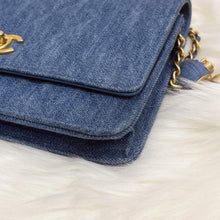Load image into Gallery viewer, Chanel pearl crush woc denim 22c with box, dust bag, chip
