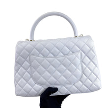 Load image into Gallery viewer, Chanel medium grey caviar coco handle, light gold hdw.
