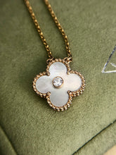 Load image into Gallery viewer, Van Cleef &amp; Arpels (VCA) 2012 holiday mother of pearl (mop) 18k rose gold and diamond pendant
