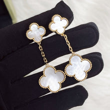 Load image into Gallery viewer, Van Cleef &amp; Arpels (VCA) 2 motif Magic Alhambra white mother of pearl earrings, 18k gold
