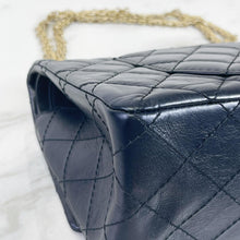 Load image into Gallery viewer, Chanel reissue navy, with gold hdw 28cm
